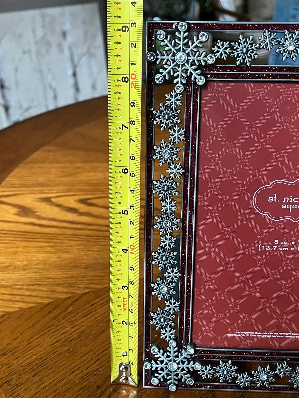 St. Nicholas Square 5x7” Silver Snowflake Metal Frame